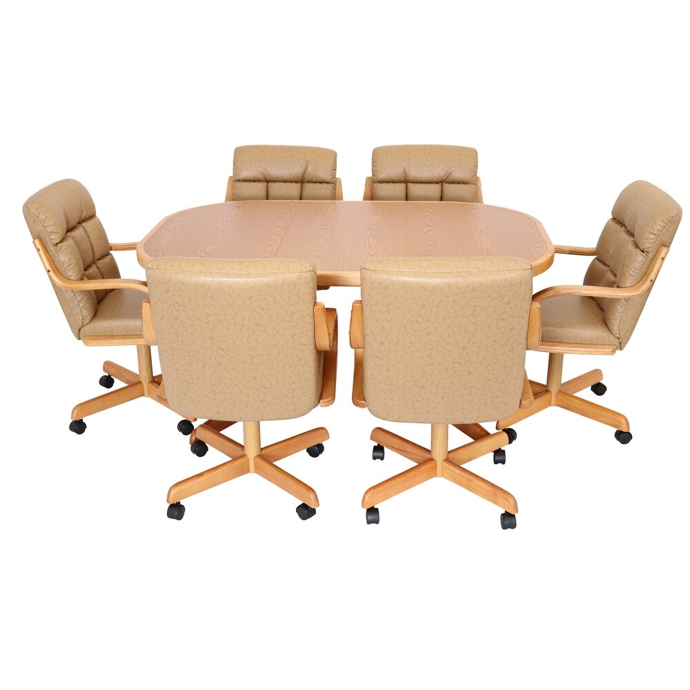 7 piece dining set new arrivals with caster chairs